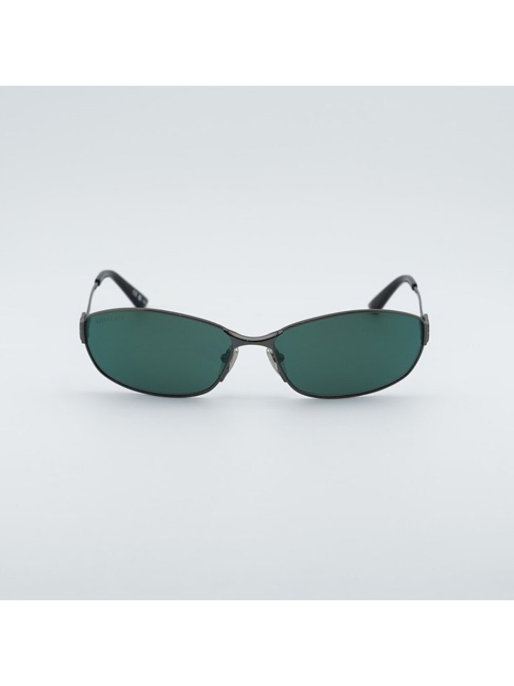 Balenciaga BB0336S 005 Unisex Sunglasses Grey Oval Frame, Green Lenses - Picture 6 of 11